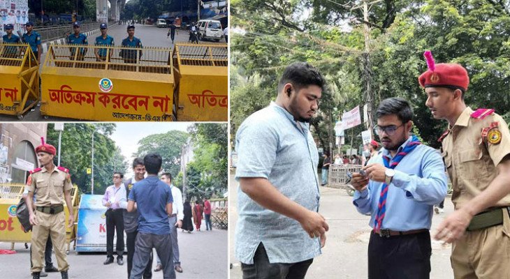 ডাকসু নির্বাচন ঘিরে নজিরবিহীন নিরাপত্তা, কার্ড ছাড়া কেউ ঢুকতে পারছে না ক্যাম্পাসে